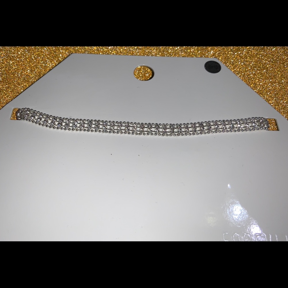 Silver necklace choker